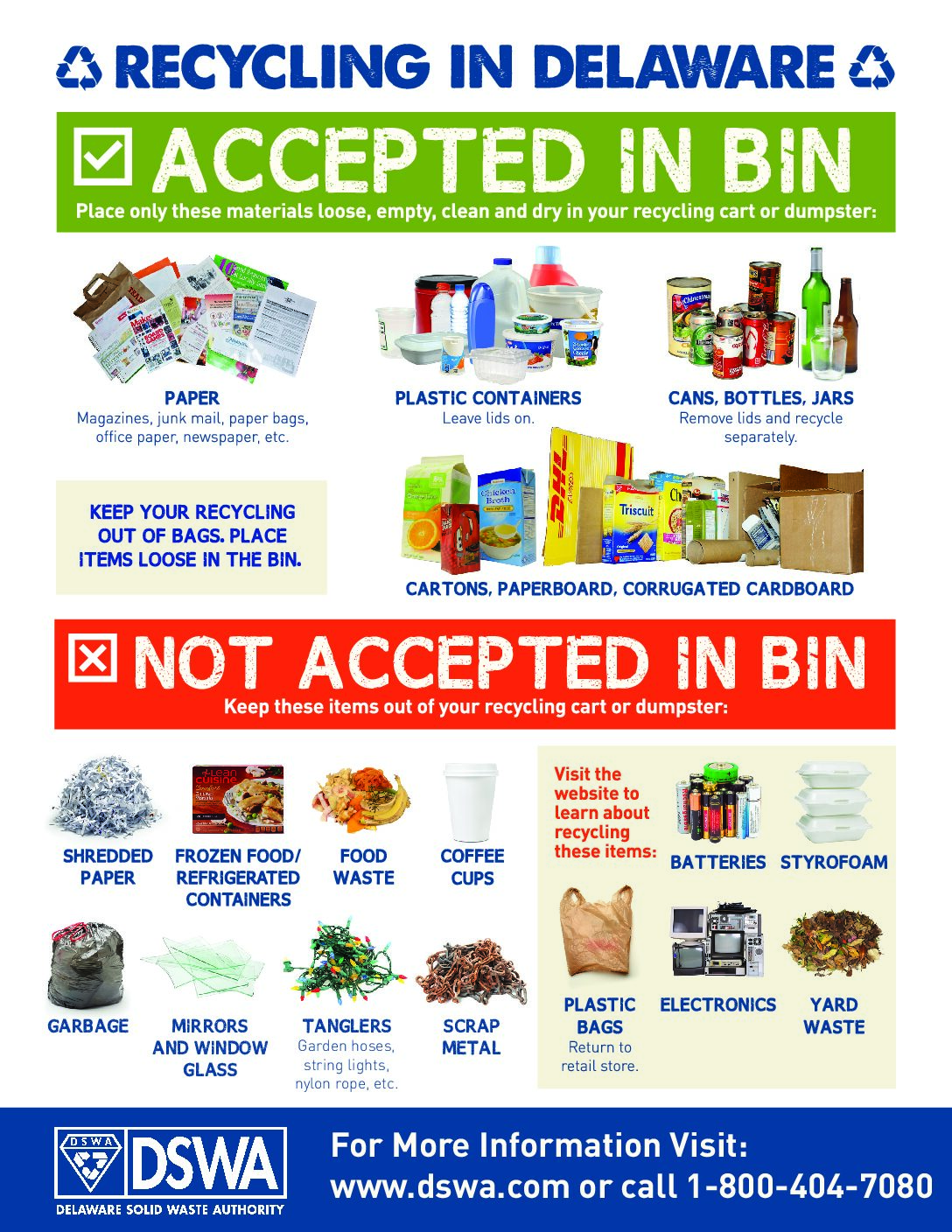 Delaware single-stream recycling poster